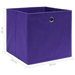 vidaXL Boîtes de rangement 4 Pièces Tissu intissé 28x28x28 cm Violet