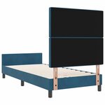 vidaXL Lit à ressorts avec tête de lit Bleu foncé 90 x 200 cm Velours