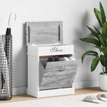 vidaXL Armoire à chaussures Gris 50 x 28 x 58 cm Bois de Paulownia