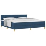 vidaXL Lit à ressorts avec coussin Bleu 200 x 200 cm tissu
