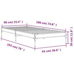 vidaXL Cadre de lit sans matelas sonoma gris 90x190 cm