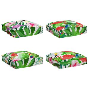 vidaXL Coussins Pallet pour Siège 4 Pièces Tropical Jungle 40x40x8 cm Tissu Oxford