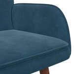 vidaXL Sofa 2 places Bleu 115 x 61 x 87 cm Velours (V)