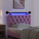 vidaXL Tête de lit suspendue Avec lumière LED Rose Tissu