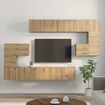 vidaXL Ensemble meuble TV 10 Pièces Chêne artisanal Bois d'ingénierie