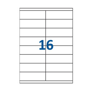Lot de 200 Planches étiquettes autocollantes blanches sur feuille A4 : 105 x 35 mm (16 étiquettes par feuille  spéciales bons de transport)