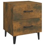 vidaXL Tables de chevet 2 Pièces Chêne fumé 40x35x47 5 cm
