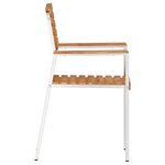vidaXL Chaises de jardin empilables 2 pièces en bois massif teck et acier inoxydable