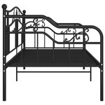 vidaXL Cadre de canapé-lit sans matelas noir métal 90x200 cm