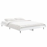 vidaXL Cadre de lit sans matelas blanc brillant 135x190 cm