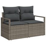 Set de canapé jardin vidaXL de 10 pièces avec coussins en poly rotin noir