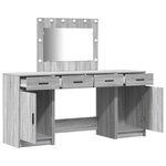 vidaXL Ensemble de coiffeuse 3 pièces avec LED en Grey sonoma en bois d'ingénierie