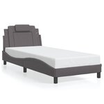 vidaXL Cadre de lit avec tête de lit Gris 90x200 cm Similicuir