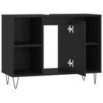 vidaXL Armoire de salle de bain noir 80x33x60 cm bois d'ingénierie