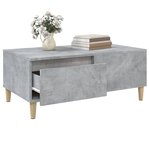 vidaXL Table basse Gris béton 90x50x36 5 cm Bois d'ingénierie
