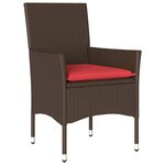vidaXL Ensemble table et chaises avec coussin 7 Pièces Marron Rotin PE