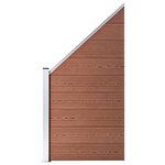 vidaXL Ensemble de clôture WPC 7 Carré + 1 Incliné 1311x186 cm Marron