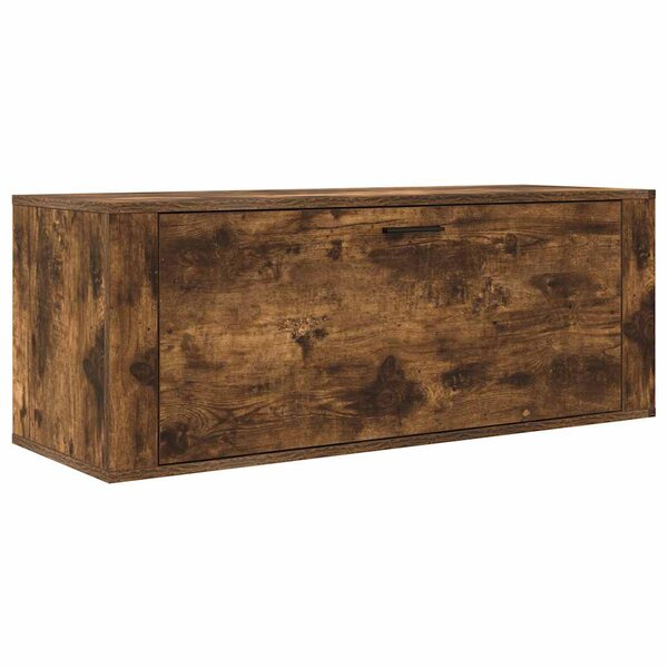 vidaXL Armoire à chaussures murale Chêne fumé 100x35x38 cm
