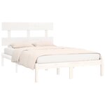 vidaXL Cadre de lit sans matelas blanc 180x200 cm bois massif
