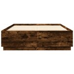 vidaXL Cadre de lit avec lumières LED chêne fumé 150x200 cm