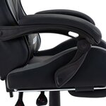 vidaXL Fauteuil de jeux vidéo avec repose-pied Gris et noir Similicuir