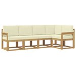 vidaXL Ensemble de canapés d'extérieur 5 pc Blanc et crème
