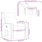 vidaXL Fauteuil inclinable électrique Noir Tissu