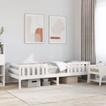 vidaXL Cadre de lit sans matelas blanc 100x200 cm bois de pin massif