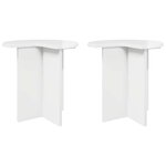 vidaXL Table d'appoint avec stockage 2 Pièces Blanc brillant Ø 39 x 38 cm