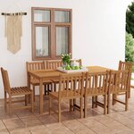 vidaXL Ensemble de salle à manger de jardin 9 pièces 180 x 90 cm en bois de teck massif