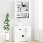 vidaXL Buffet haut Blanc Bois d'ingénierie