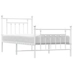 vidaXL Cadre de lit métal sans matelas avec pied de lit blanc 80x200cm