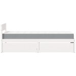 vidaXL Lit avec tiroirs et matelas blanc 90x200 cm bois massif de pin