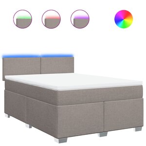 vidaXL Sommier à lattes de lit avec matelas Taupe 160x200 cm Tissu