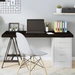 vidaXL Dessus de table marron foncé bois chêne massif traité