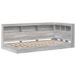vidaXL Lit bibliothèque Gris Sonoma 90x190 cm en bois d'ingénierie