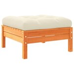 vidaXL Salon de jardin 9 Pièces avec coussins marron cire bois pin massif