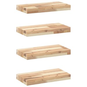 vidaXL Étagères flottantes 4 Pièces 40x20x4 cm acacia massif non traité