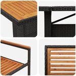 Ensemble de Dîner de Jardin 9 pièces vidaXL Noir Rattan Synthétique Acacia