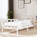 vidaXL Cadre de lit sans matelas blanc bois de pin massif