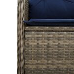 vidaXL Lot de 2 chaises de jardin inclinables avec coussins en résine tressée grise