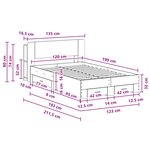 vidaXL Cadre de lit avec rangement Chêne fumé 120 x 190 cm