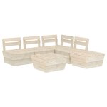 Salon de jardin meuble d'extérieur ensemble de mobilier palette 6 pièces bois d'épicéa imprégné 02_0018458