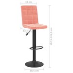 vidaXL Tabourets de bar lot de 2 rose velours
