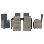 vidaXL Ensemble de salle à manger de jardin 7 pièces avec coussins Gris Poly Rattan