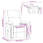 vidaXL Fauteuil inclinable vert foncé velours