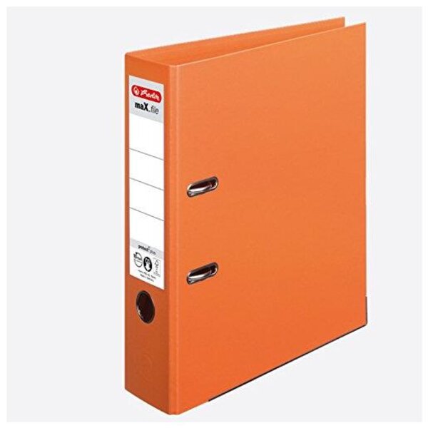 Classeur à levier maX.file Protect Plus Polypro Int / Ext Dos de 80 mm Orange HERLITZ