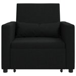 vidaXL Sofa-lit convertible 3-en-1 en tissu noir