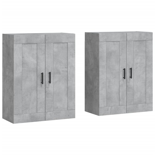 vidaXL Armoires murales 2 Pièces gris béton bois d'ingénierie