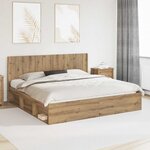 vidaXL Tête de lit Chêne artisanal Bois d'ingénierie